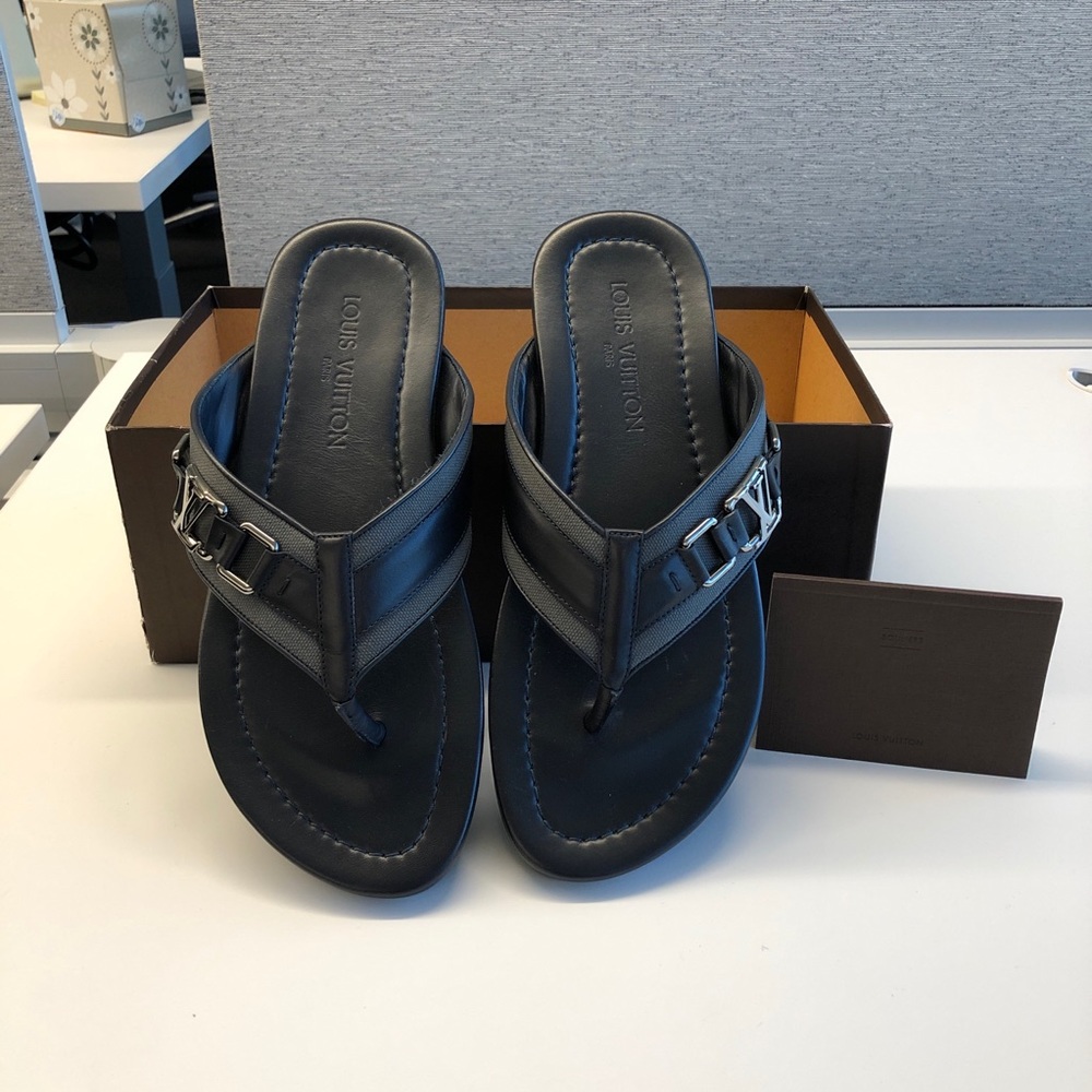 Navy Louis Vuitton Atoll Sandals